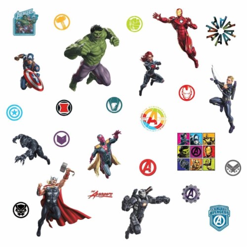 Roommates Classic Avengers Peel & Stick Wall Decals Perspective: front