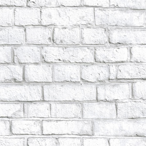RoomMates® White Brick Peel & Stick Wallpaper Perspective: front