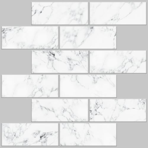 RoomMates® Carrara Marble Subway Peel And Stick Backsplash Perspective: front
