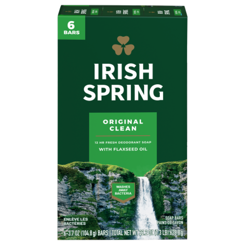 Irish Spring Original Scent Deodorant Bar Soap Perspective: front