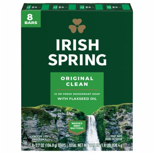 Irish Spring Original Clean Deodorant Bar Soap Perspective: front