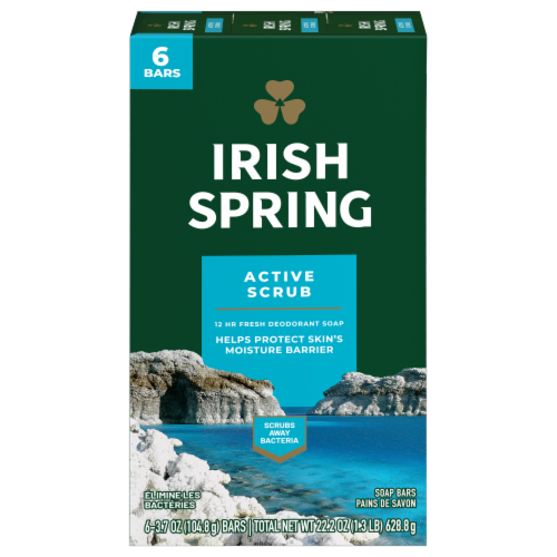 Irish Spring Active Scrub Bar Soap Perspective: front