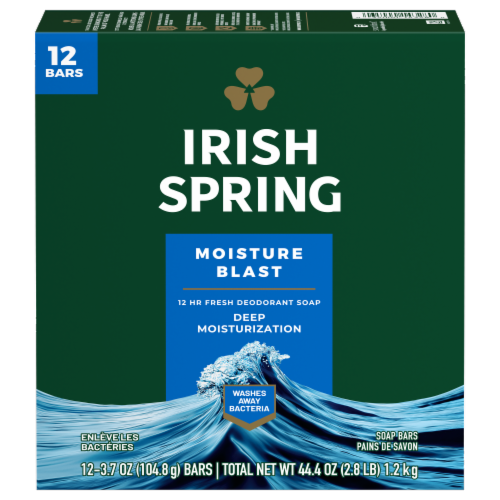 Irish Spring Moisture Blast with Hydrobeads12 Bars Perspective: front