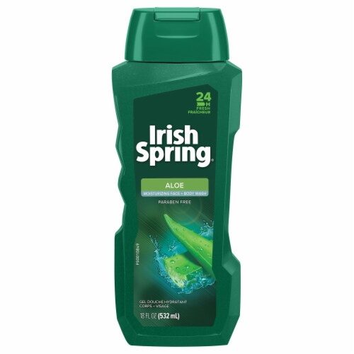 Irish Spring 24 Hour Fresh Aloe Body Wash Perspective: front