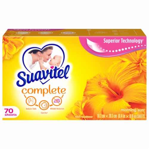 Suavitel Complete Morning Sun Fabric Softener Dryer Sheets Perspective: front