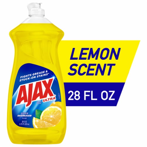 Ajax Ultra Super Degreaser Liquid Dish Soap Lemon Perspective: front