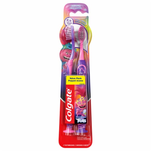 Colgate® Kids Trolls Extra Soft Manual Toothbrush with Suction Cup Value Pack Perspective: front