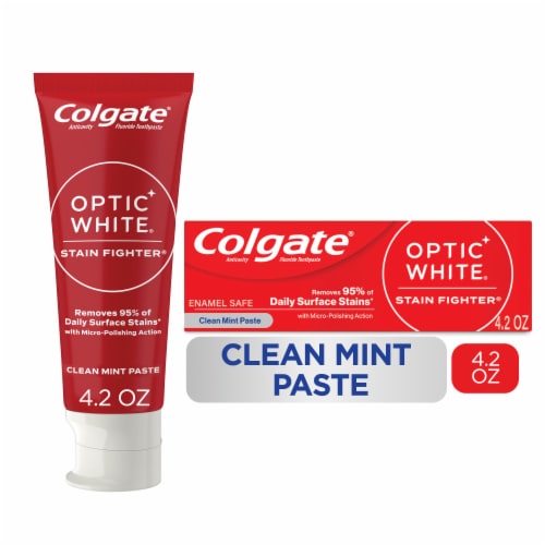 Colgate Optic White Stain Fighter Teeth Whitening Toothpaste Clean Mint ...