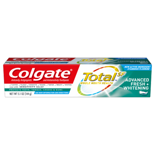 Colgate Total SF Advanced Fresh + Whitening Gel Toothpaste Perspective: front