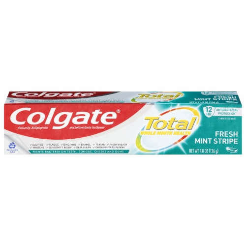 Colgate® Mint Stripe Total Fresh Gel Toothpaste Perspective: front