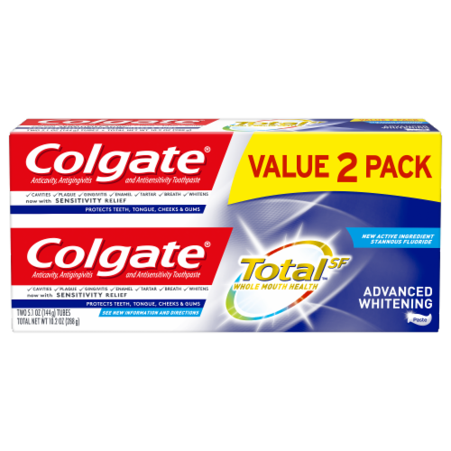 Colgate Total SF Advanced Whitening Toothpaste Perspective: front