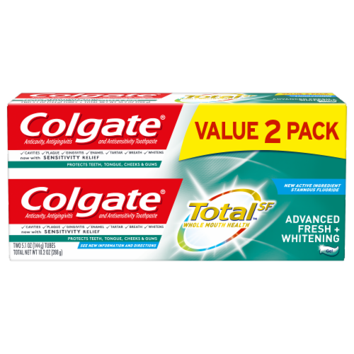 Colgate Total Advanced Fresh & Whitening Toothpaste Value Pack Perspective: front