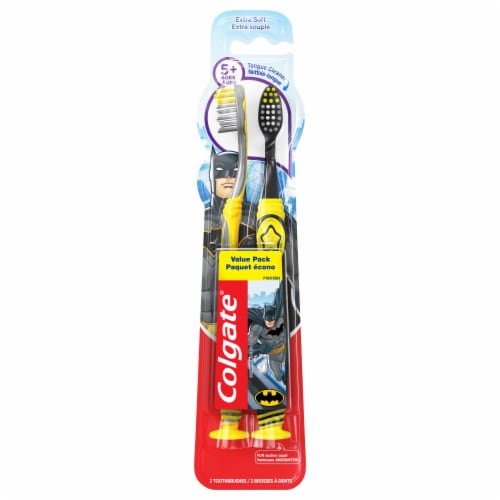 Colgate® Kids Batman Extra Soft Manual Toothbrush with Suction Cup Value Pack Perspective: front