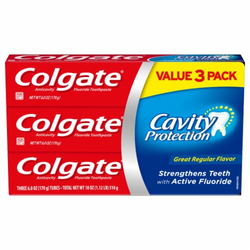 Colgate Cavity Protection Regular Flavor Toothpaste Value Pack 3