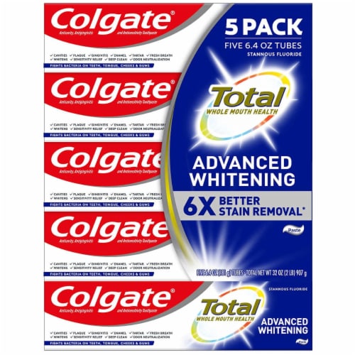 Colgate Total Advanced Whitening Toothpaste 6 4 oz 5 Pack Vegan