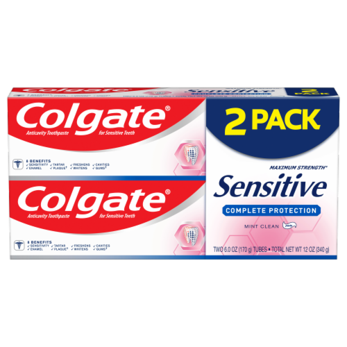 Colgate Sensitive Whitening Fresh Mint Toothpaste 2 Count Perspective: front