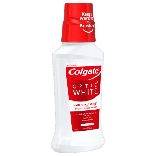 Colgate Optic White Spearmint Mouthwash Perspective: front