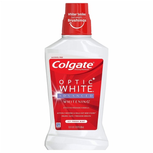 Colgate® Optic White® Icy Fresh Mint Mouthwash Perspective: front