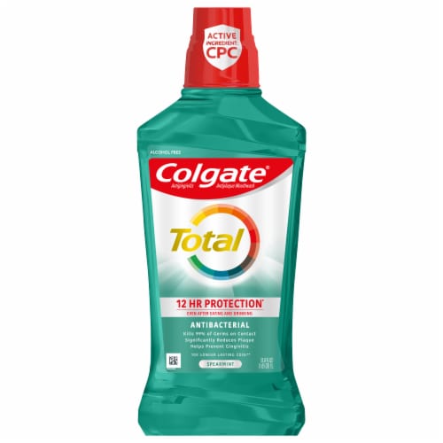 Colgate Total Spearmint Surge 12-Hour Pro-Shield Mouthwash Perspective: front