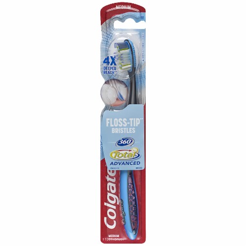 Colgate 360 Total Advanced Floss-Tip Medium Toothbrush Perspective: front
