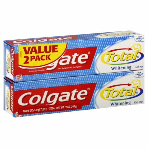 Colgate Total Whitening Toothpaste Value Pack Perspective: front