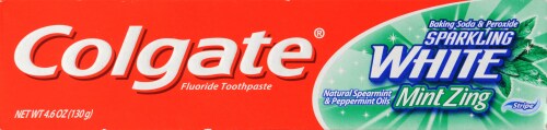 Colgate Sparkling White Mint Zing Toothpaste Perspective: front