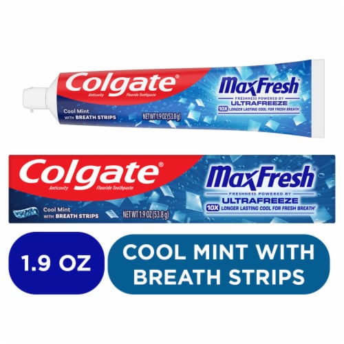 Colgate MaxFresh Travel Size Toothpaste in Cool Mint Perspective: front