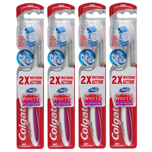 Colgate 360 Optic White Platinum Toothbrushes Perspective: front