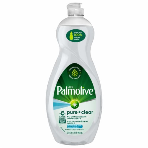 Palmolive Ultra Dishwashing Liquid Dish Soap Pure + Clear Fragrance Free Perspective: front