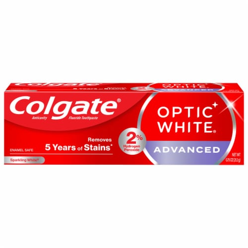 Colgate Optic White Advanced Sparkling White Mint Toothpaste Perspective: front