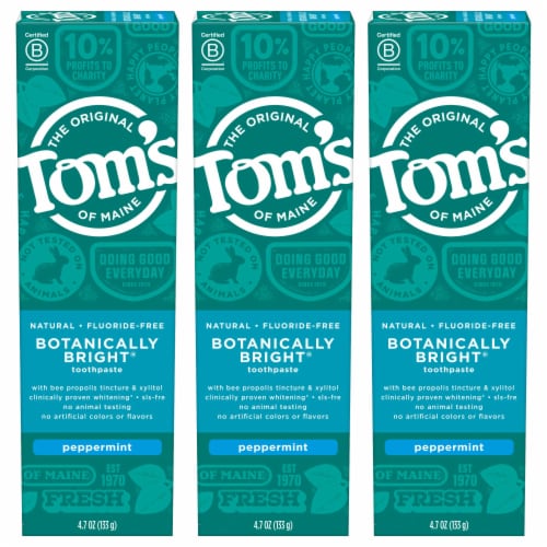 Tom's of Maine Botanically Bright Peppermint Toothpaste Perspective: front
