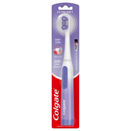 Colgate® 360 Extra Soft Gum Health Battery Sonic Powered Toothbrush Perspective: front