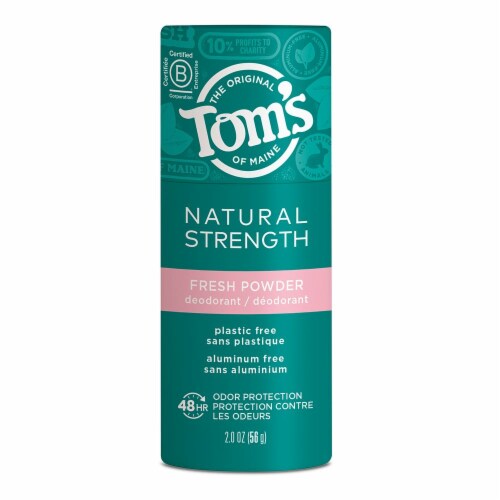 Tom's of Maine Natural Strength Plastic-Free Aluminum-Free Deodorant for Women Fresh Powder Perspective: front