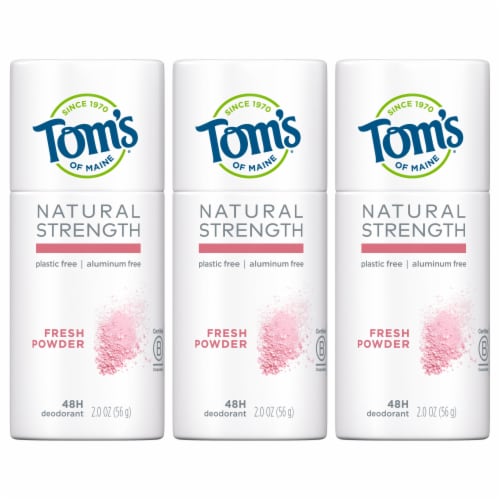 Tom's of Maine Natural Strength Plastic-Free Aluminum-Free Deodorant for Women Fresh Powder Perspective: front