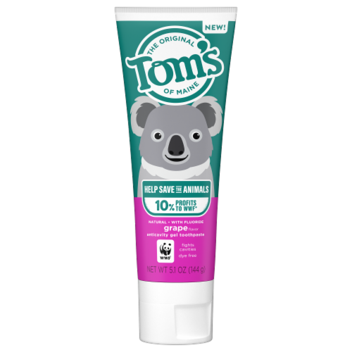 Tom's of Maine Children's Natural Fluoride Toothpaste Grape Perspective: front