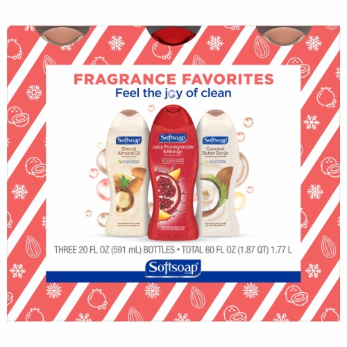 Softsoap® Gift Pack Body Wash Shea & Almond Oil Juicy Pomegranate & Mango & Coconut Butter Scrub Perspective: front