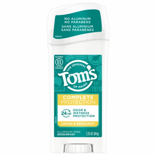 Tom's of Maine Complete Protection Aluminum-Free Natural Deodorant for Women Lemon & Bergamot Perspective: front