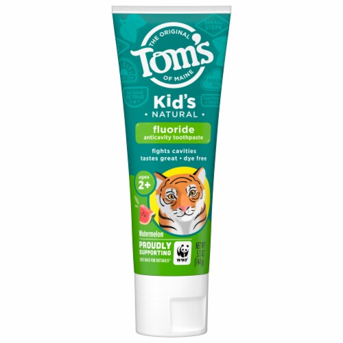 Tom's of Maine Children's Natural Anti-Cavity Fluoride Toothpaste Watermelon Perspective: front