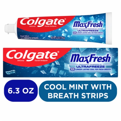 Colgate Max Fresh Whitening Toothpaste with Cool Mint Flavor Perspective: front