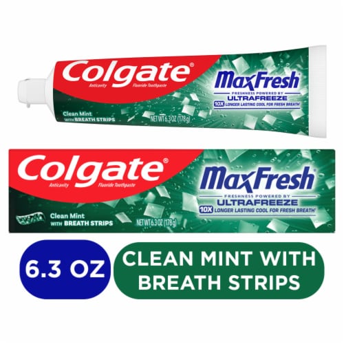 Colgate Max Fresh Whitening Toothpaste with Clean Mint Flavor Perspective: front