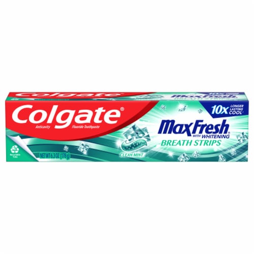 Colgate Max Fresh Whitening Toothpaste with Clean Mint Flavor Perspective: front