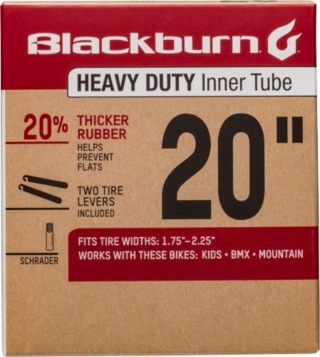Blackburn 20 Inch 1.75-2.25 Width Heavy Duty Bike Inner Tube Set Perspective: front