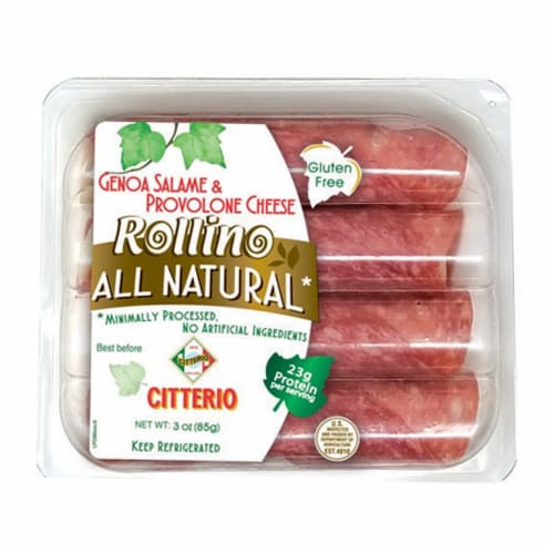 Citterio Rollino All Natural Genoa Salami & Provalone Cheese Perspective: front