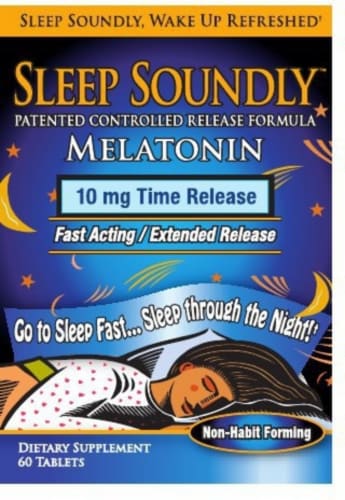 Sleep Soundly Melatonin 10mg Time Release Tablets 60 ea Perspective: front