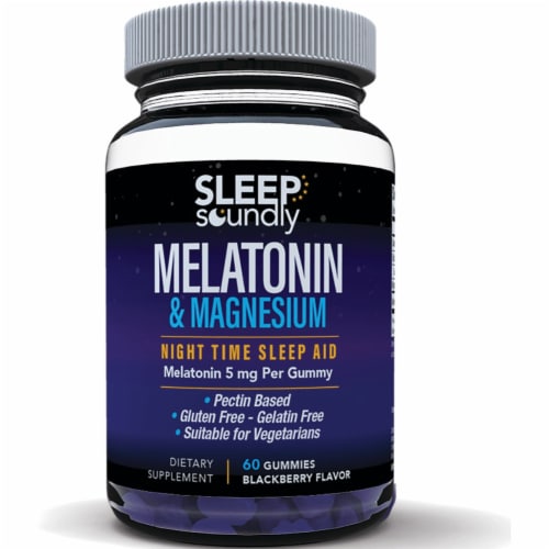 Windmill Health Products Melatonin & Magnesium Gummy - Blackberry 60 Gummies Perspective: front