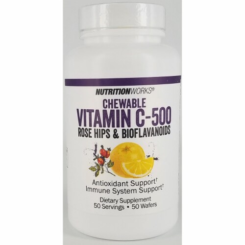Nutrition Works Chewable Vitamin C 500 500 mg 50 Wafers 500 mg 50