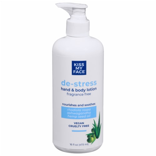 Kiss My Face De-Stress Fragrance Free Hand & Body Lotion Perspective: front