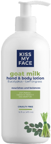 Kiss My Face Goat Milk Eucalyptus + Lemongrass Hand & Body Lotion Perspective: front