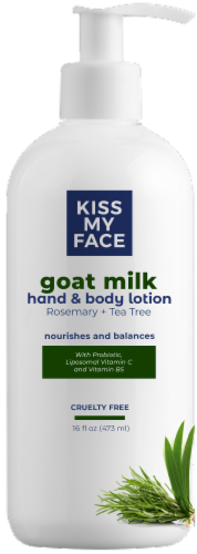 Kiss My Face Goat Milk Rosemary + Tea Tree Hand & Body Lotion Perspective: front
