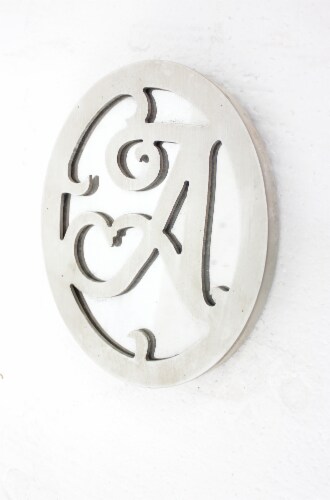 Cottage Style Artistic Letter A Patterned White Wall Decor Perspective: front